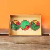 Wooden Hand Painted Serving Tray With Three Fish Design